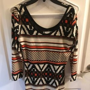 Swool Multi-Color Geometric Sweater Dress